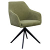 Clements | Olive Fabric, Modern Swivel Dining Chairs With Arms | Set Of 2