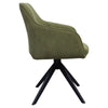Clements | Olive Fabric, Modern Swivel Dining Chairs With Arms | Set Of 2