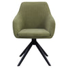 Clements | Olive Fabric, Modern Swivel Dining Chairs With Arms | Set Of 2