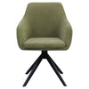 Clements | Olive Fabric, Modern Swivel Dining Chairs With Arms | Set Of 2