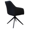 Clements | Olive Fabric Black Eco Leather Swivel Dining Chairs With Arms | Set Of 2