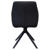 Clements | Olive Fabric Black Eco Leather Swivel Dining Chairs With Arms | Set Of 2