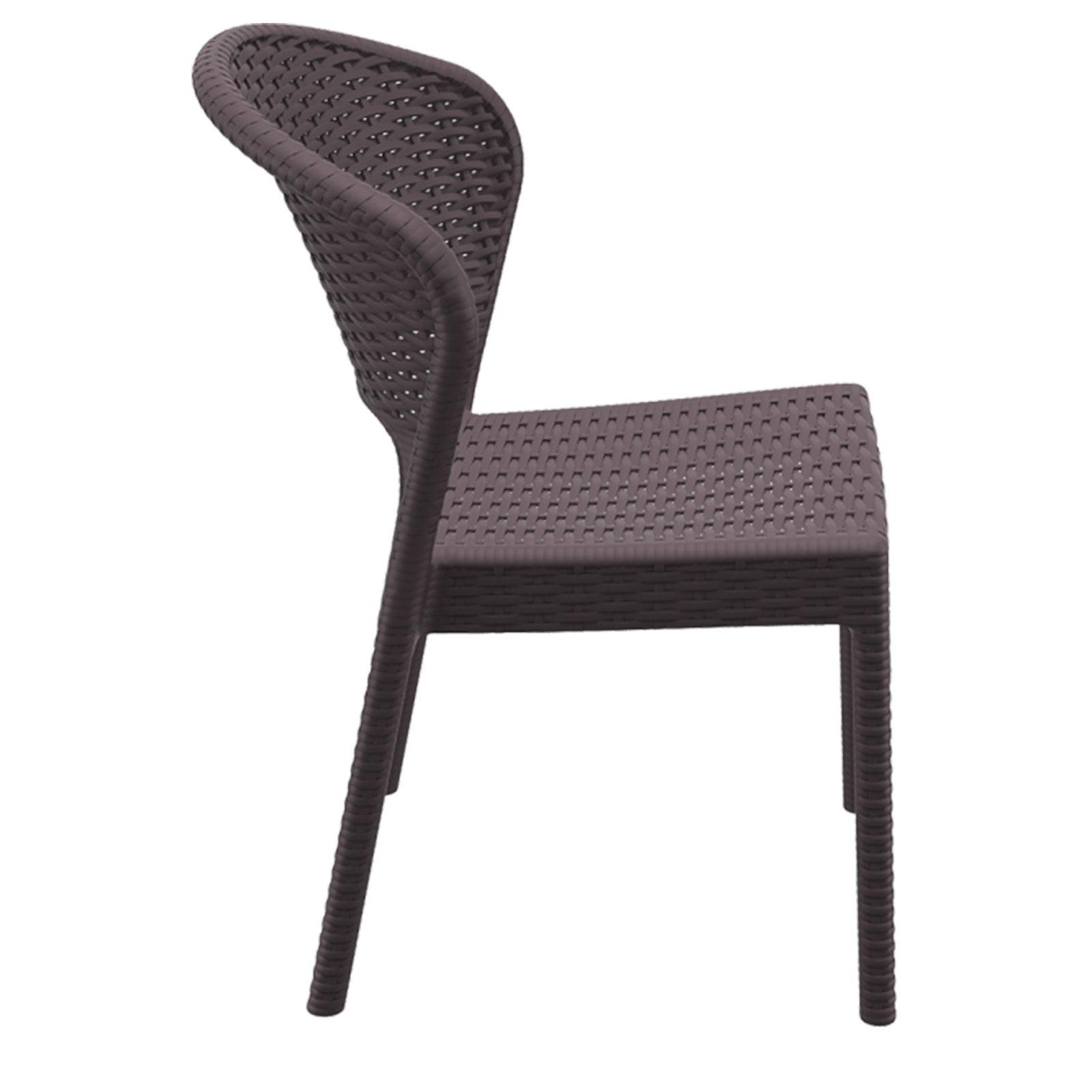 Clovelly | Coastal, Stackable, Plastic Outdoor Dining Chairs | Set Of 2 | Chocolate