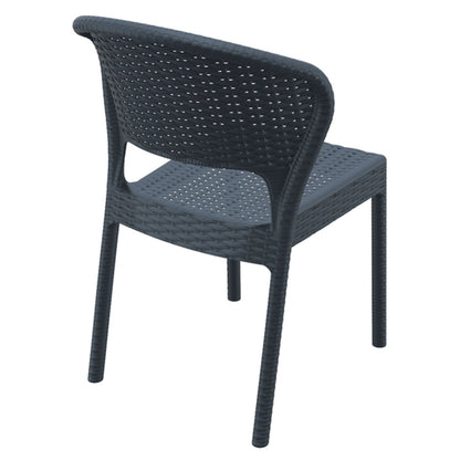 Clovelly | Coastal, Stackable, Plastic Outdoor Dining Chairs | Set Of 2 | Dark Grey