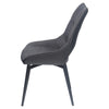 Cole | Grey Fabric, Modern PU Leather Swivel Dining Chairs | Set Of 2