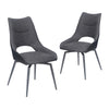 Cole | Grey Fabric, Modern PU Leather Swivel Dining Chairs | Set Of 2