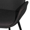 Collins | Dark Grey, Velvet, Black, Fabric, Contemporary Dining Chair | Set of 2