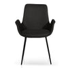 Collins | Dark Grey, Velvet, Black, Fabric, Contemporary Dining Chair | Set of 2