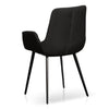 Collins | Dark Grey, Velvet, Black, Fabric, Contemporary Dining Chair | Set of 2