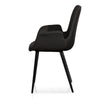 Collins | Dark Grey, Velvet, Black, Fabric, Contemporary Dining Chair | Set of 2