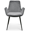 Collins | Dark Grey, Velvet, Contemporary, Metal Dining Chair: Set of 2