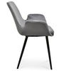 Collins | Dark Grey, Velvet, Contemporary, Metal Dining Chair: Set of 2