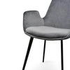 Collins | Dark Grey, Velvet, Contemporary, Metal Dining Chair: Set of 2