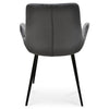 Collins | Dark Grey, Velvet, Contemporary, Metal Dining Chair: Set of 2