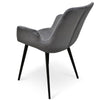 Collins | Dark Grey, Velvet, Contemporary, Metal Dining Chair: Set of 2