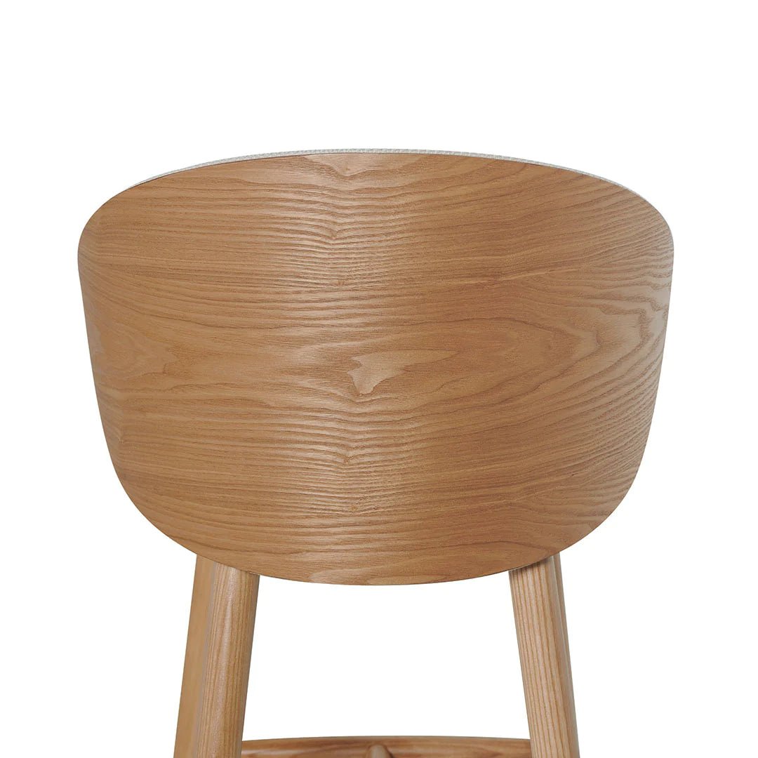 Conway | High Back Coastal Modern Wooden Bar Stool | Natural