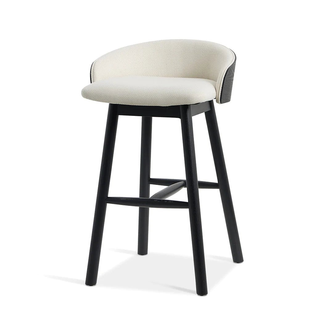 Conway | Low Back Coastal Modern Wooden Bar Stools | Black