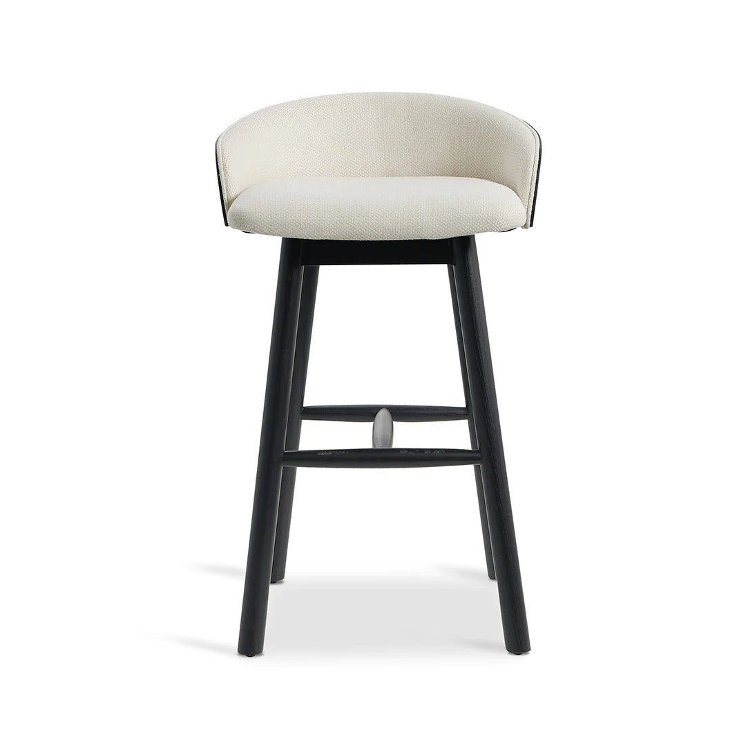 Conway | Low Back Coastal Modern Wooden Bar Stools | Black