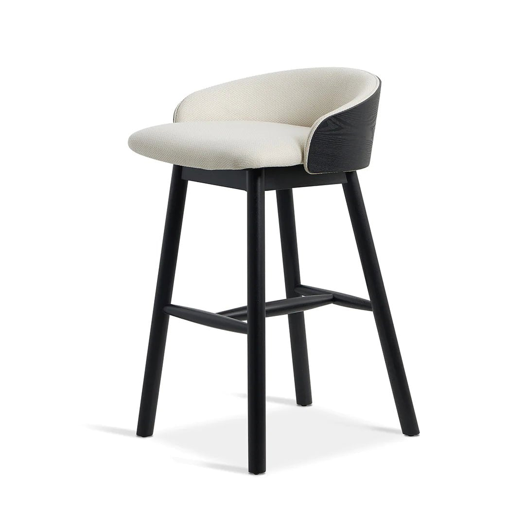 Conway | Low Back Coastal Modern Wooden Bar Stools | Black