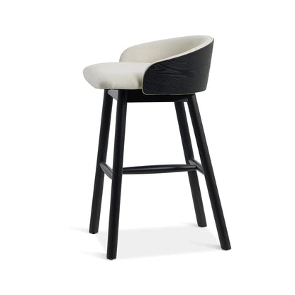 Conway | Low Back Coastal Modern Wooden Bar Stools | Black