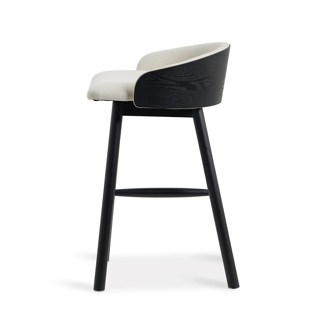 Conway | Low Back Coastal Modern Wooden Bar Stools | Black