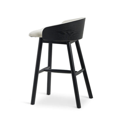 Conway | Low Back Coastal Modern Wooden Bar Stools | Black