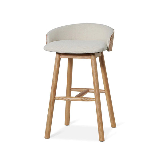 Conway | Low Back Coastal Modern Wooden Bar Stools | Natural