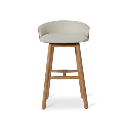 Conway | Low Back Coastal Modern Wooden Bar Stools | Natural