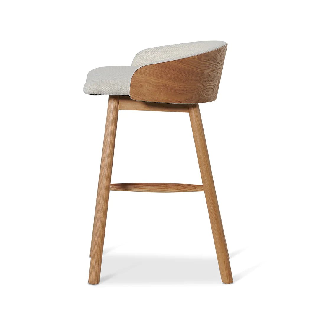 Conway | Low Back Coastal Modern Wooden Bar Stools | Natural