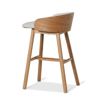 Conway | Low Back Coastal Modern Wooden Bar Stools | Natural