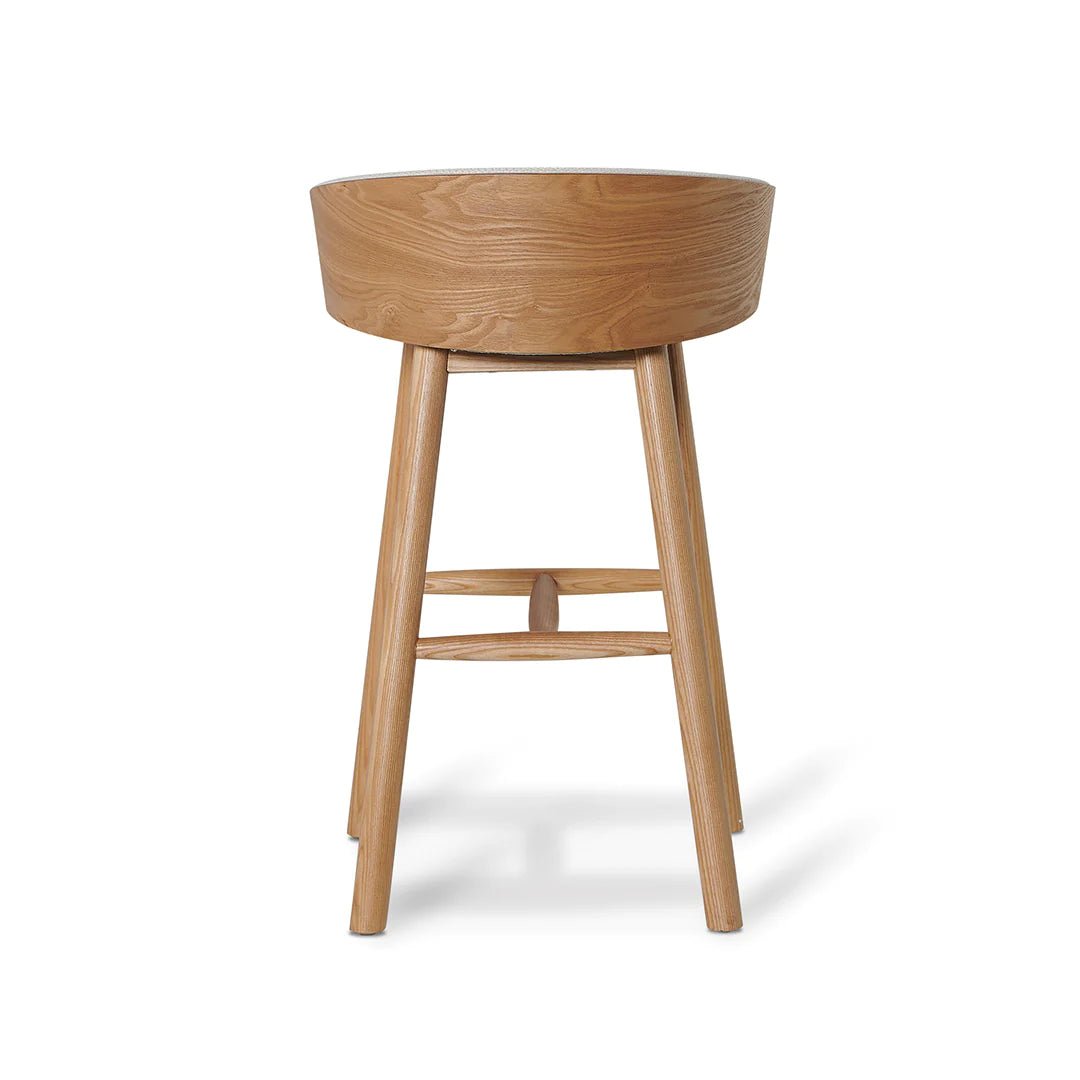 Conway | Low Back Coastal Modern Wooden Bar Stools | Natural