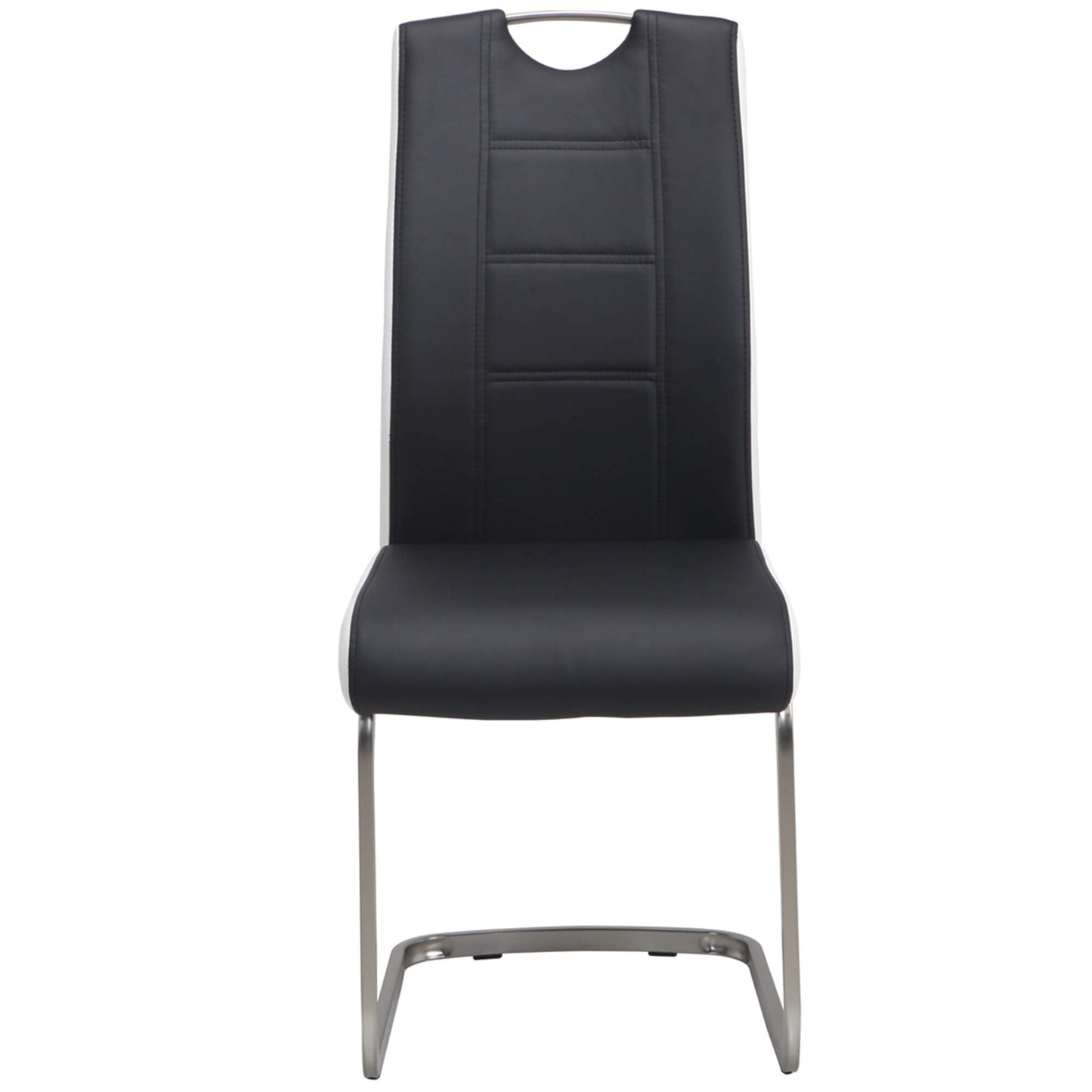 Delta | Modern Metal PU Leather Dining Chairs | Set Of 4 | Black