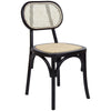 Denver | Black, Natural Country Wooden Rattan Dining Chairs | Set Of 2