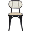 Denver | Black, Natural Country Wooden Rattan Dining Chairs | Set Of 2