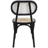 Denver | Black, Natural Country Wooden Rattan Dining Chairs | Set Of 2