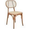 Denver | Black, Natural Country Wooden Rattan Dining Chairs | Set Of 2