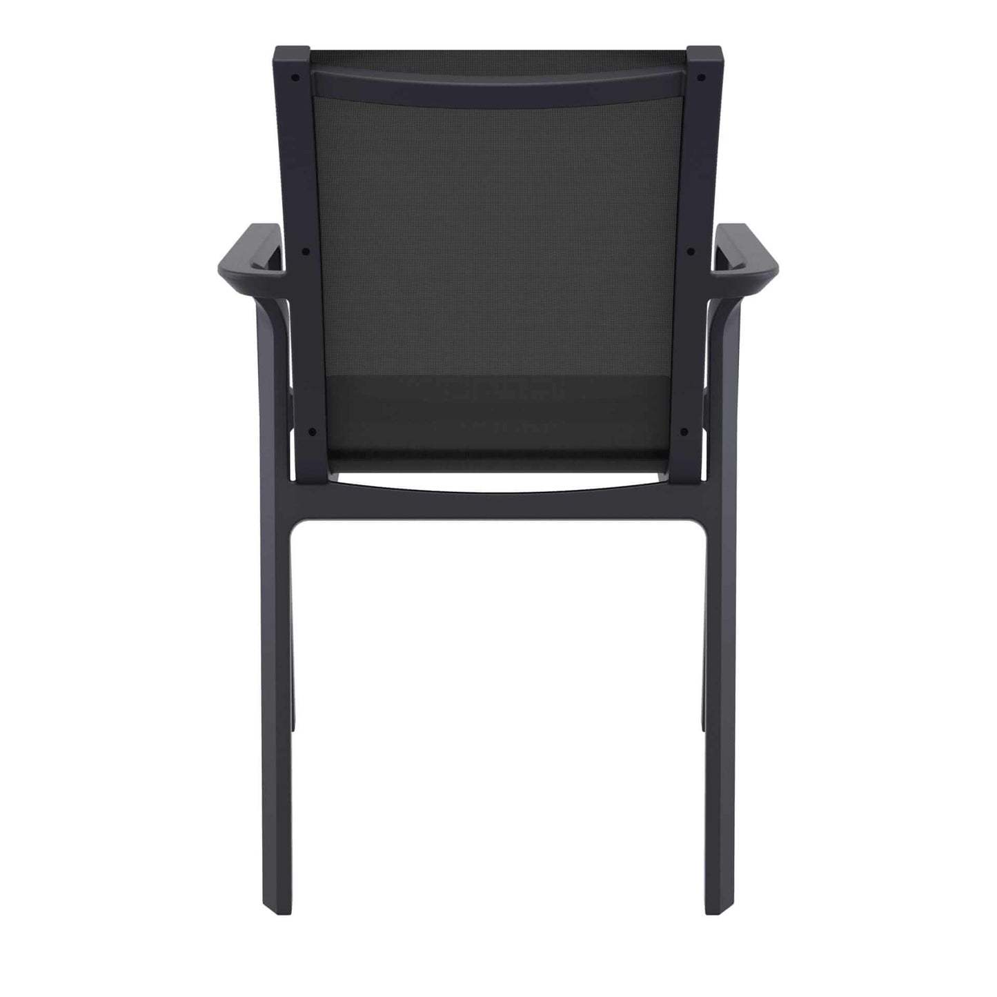 Derby | Modern, Stackable Outdoor Dining Chairs With Arms | Set Of 2 | Black