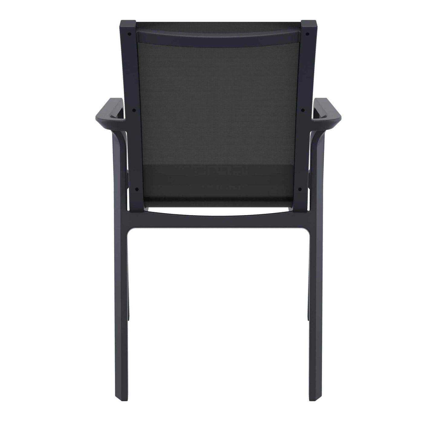 Derby | Modern, Stackable Outdoor Dining Chairs With Arms | Set Of 2 | Black