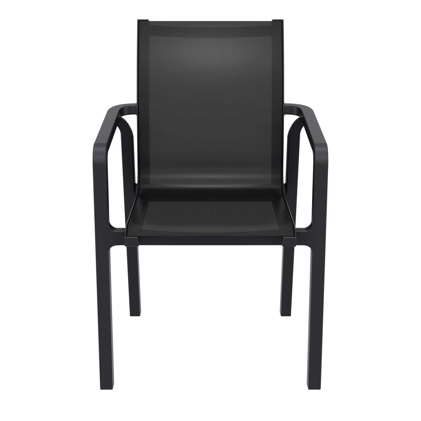 Derby | Modern, Stackable Outdoor Dining Chairs With Arms | Set Of 2 | Black