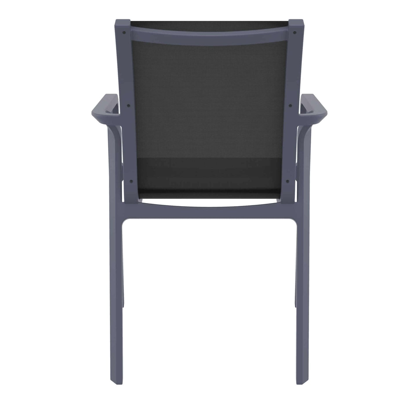 Derby | Modern, Stackable Outdoor Dining Chairs With Arms | Set Of 2 | Dark Grey