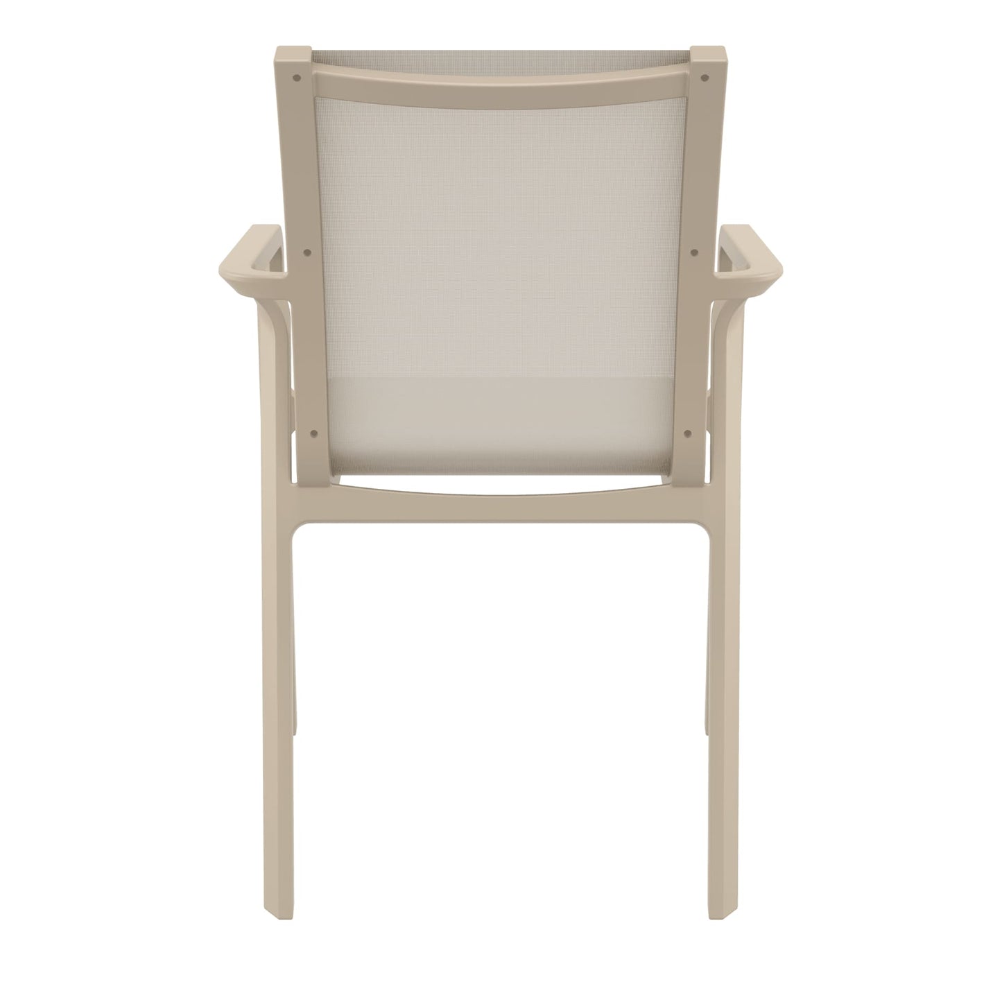 Derby | Modern, Stackable Outdoor Dining Chairs With Arms | Set Of 2 | Taupe