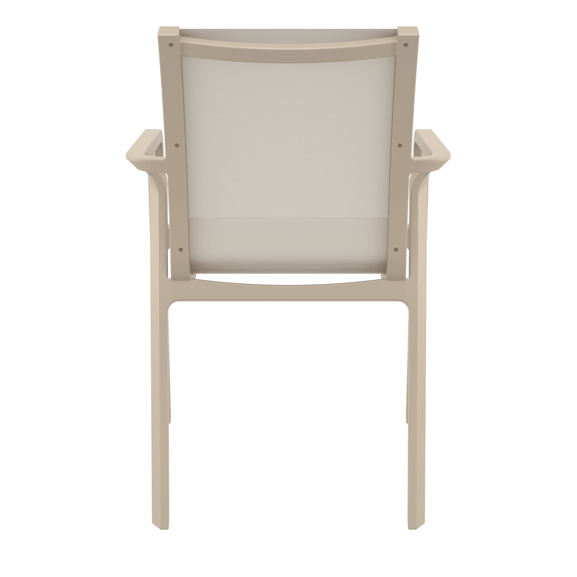 Derby | Modern, Stackable Outdoor Dining Chairs With Arms | Set Of 2 | Taupe
