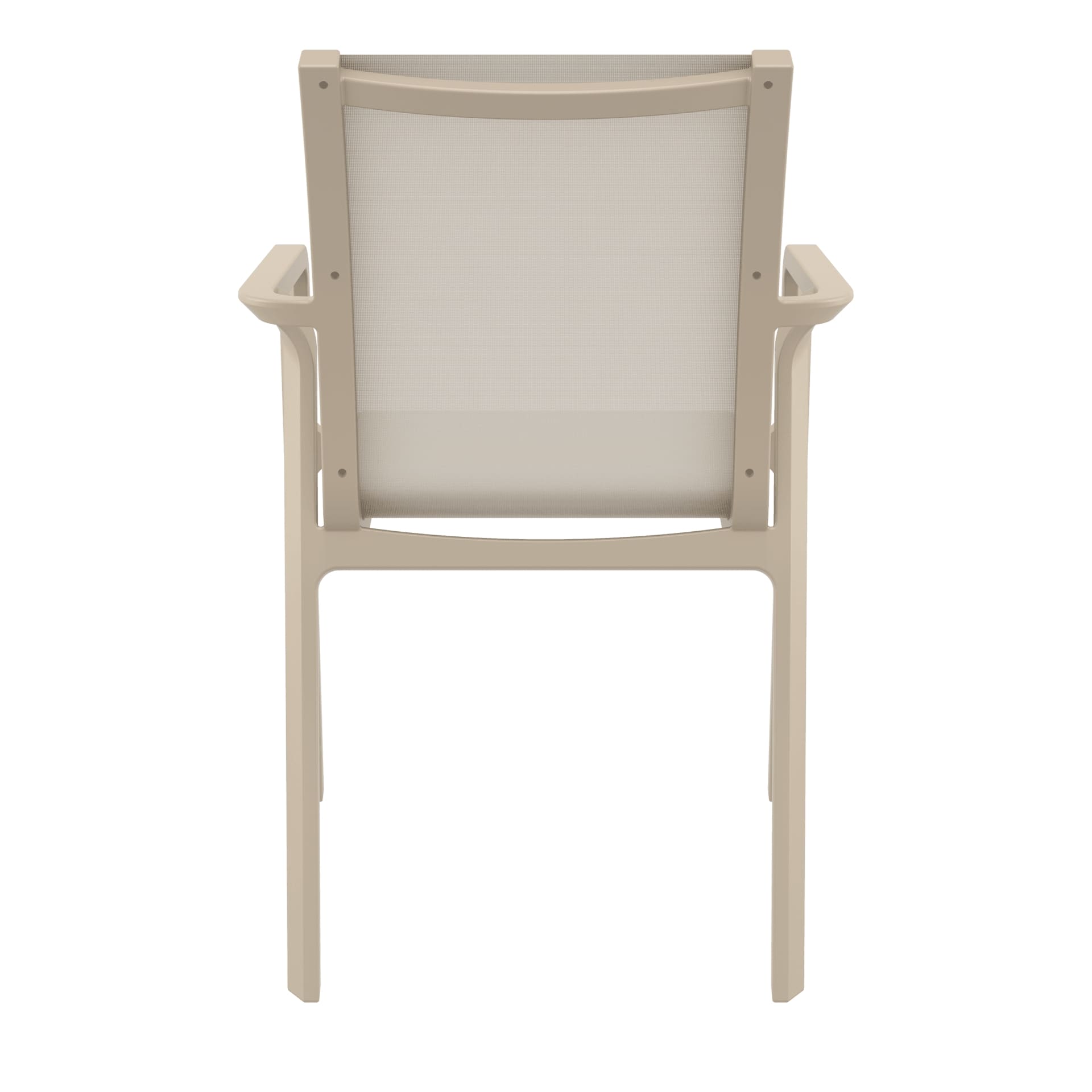 Derby | Modern, Stackable Outdoor Dining Chairs With Arms | Set Of 2 | Taupe