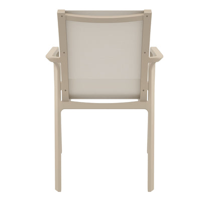 Derby | Modern, Stackable Outdoor Dining Chairs With Arms | Set Of 2 | Taupe