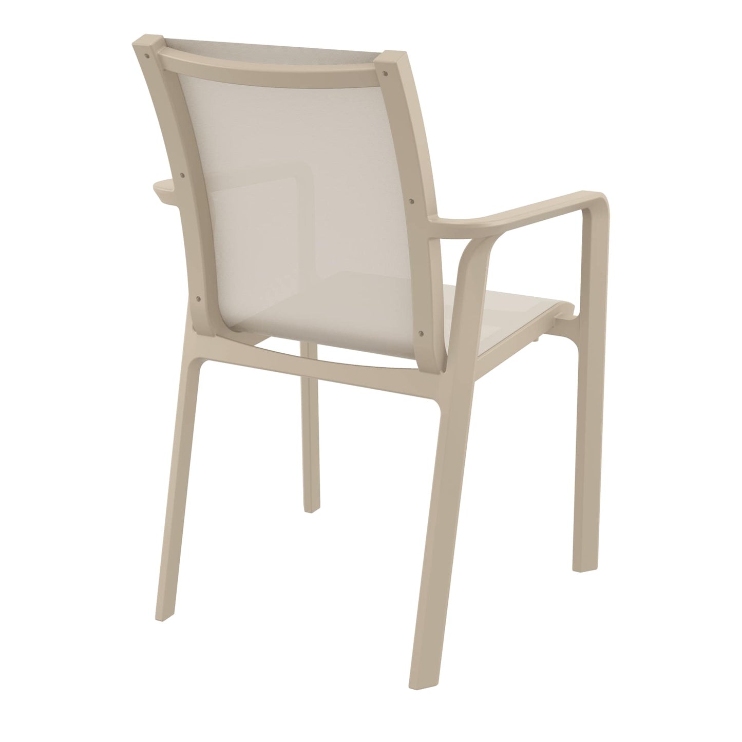 Derby | Modern, Stackable Outdoor Dining Chairs With Arms | Set Of 2 | Taupe