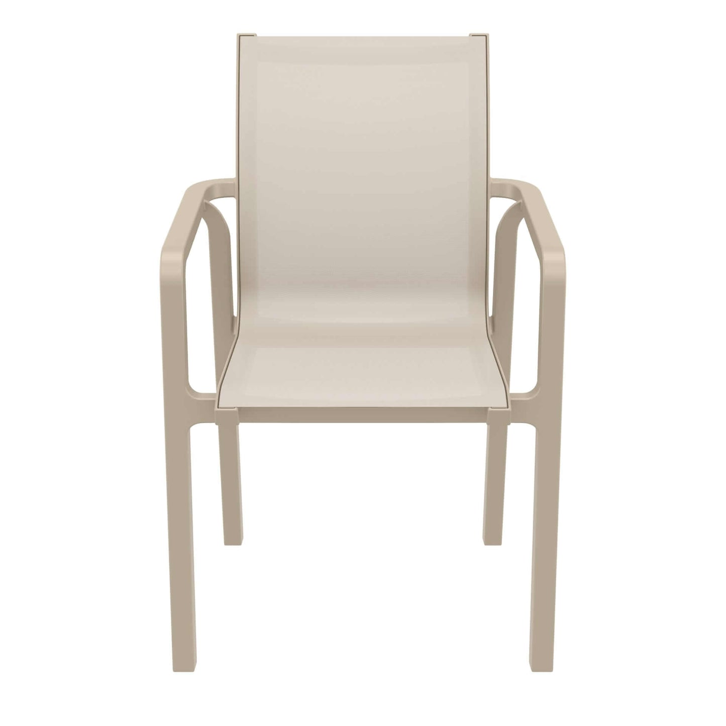 Derby | Modern, Stackable Outdoor Dining Chairs With Arms | Set Of 2 | Taupe