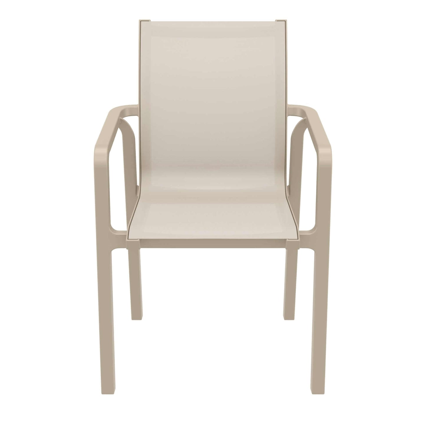 Derby | Modern, Stackable Outdoor Dining Chairs With Arms | Set Of 2 | Taupe