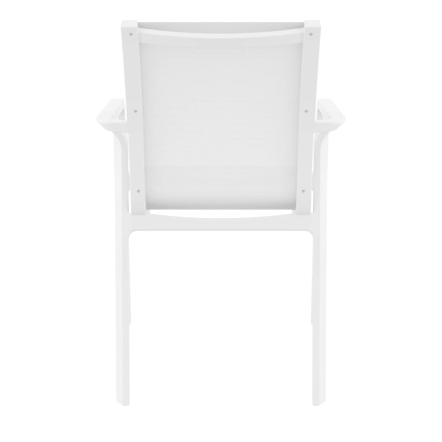 Derby | Modern, Stackable Outdoor Dining Chairs With Arms | Set Of 2 | White