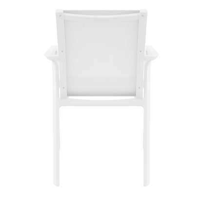 Derby | Modern, Stackable Outdoor Dining Chairs With Arms | Set Of 2 | White