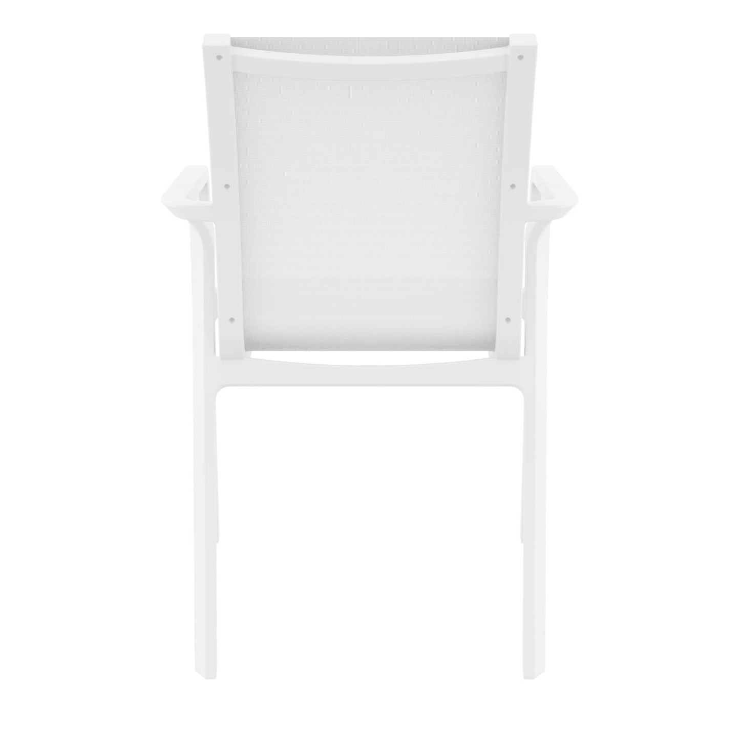 Derby | Modern, Stackable Outdoor Dining Chairs With Arms | Set Of 2 | White